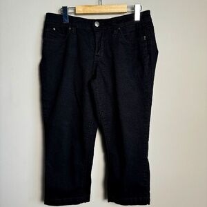 Royalty for Me Women's WANNA BETTA BUTT Capri Jeans Black Size 8 Stretch